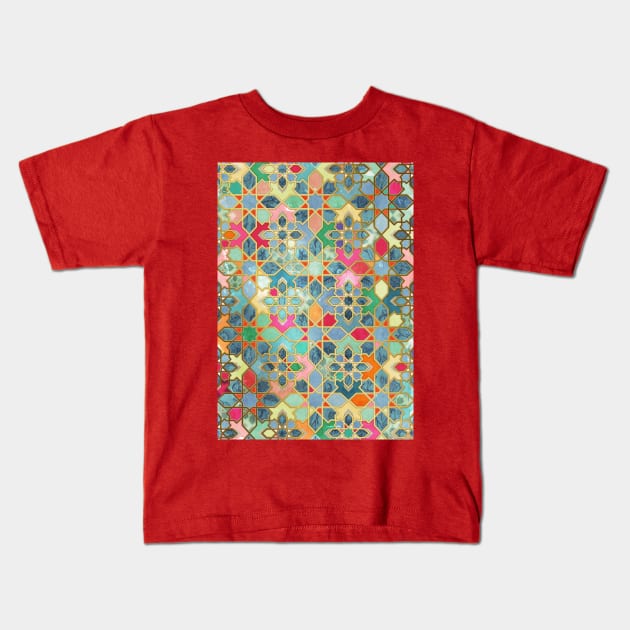 Gilt & Glory - Colorful Moroccan Mosaic Kids T-Shirt by micklyn